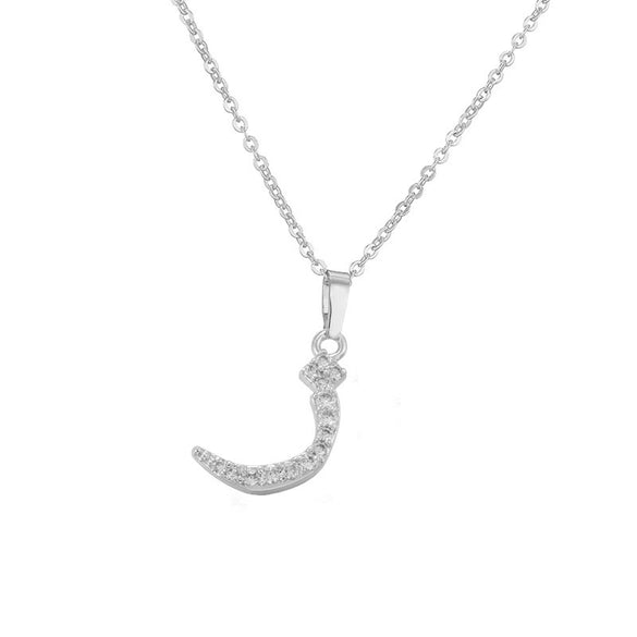 Jewelry Copper Zirconia Arabic Letter Pendant Necklace Personality Hip Hop O Chain