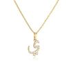 Jewelry Copper Zirconia Arabic Letter Pendant Necklace Personality Hip Hop O Chain