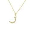 Jewelry Copper Zirconia Arabic Letter Pendant Necklace Personality Hip Hop O Chain