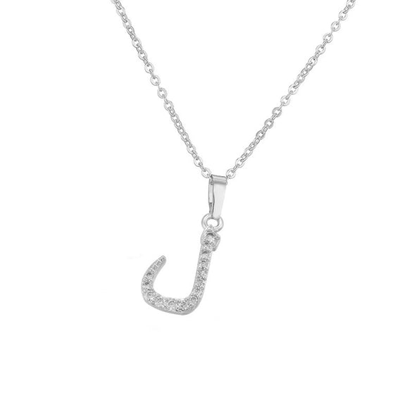Jewelry Copper Zirconia Arabic Letter Pendant Necklace Personality Hip Hop O Chain