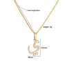 Jewelry Copper Zirconia Arabic Letter Pendant Necklace Personality Hip Hop O Chain