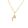 Jewelry Copper Zirconia Arabic Letter Pendant Necklace Personality Hip Hop O Chain