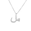 Jewelry Copper Zirconia Arabic Letter Pendant Necklace Personality Hip Hop O Chain
