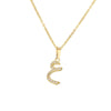 Jewelry Copper Zirconia Arabic Letter Pendant Necklace Personality Hip Hop O Chain