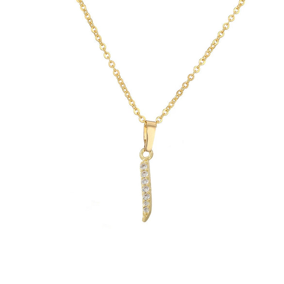 Jewelry Copper Zirconia Arabic Letter Pendant Necklace Personality Hip Hop O Chain