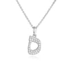 Jewelry Copper Zirconia Arabic Letter Pendant Necklace Personality Hip Hop O Chain