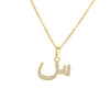 Jewelry Copper Zirconia Arabic Letter Pendant Necklace Personality Hip Hop O Chain