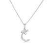 Jewelry Copper Zirconia Arabic Letter Pendant Necklace Personality Hip Hop O Chain