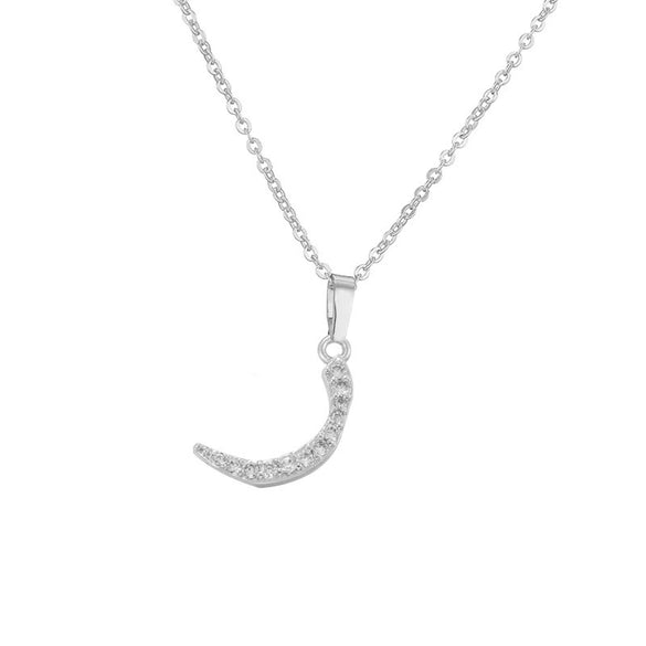 Jewelry Copper Zirconia Arabic Letter Pendant Necklace Personality Hip Hop O Chain