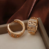 Jewelry Copperzinc Alloy Inlaid Zircon Geometric Pattern Circle Earrings For Women With Electroplating