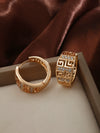 Jewelry Copperzinc Alloy Inlaid Zircon Geometric Pattern Circle Earrings For Women With Electroplating