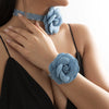 Jewelry Cowboy Denim Chocker With Geometric And Flower Pattern Handmade Multilayer Tassel Necklace