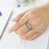 Jewelry Creative White Zircon Copper Geometric Electroplating Unisex Couple Ring