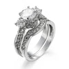 Jewelry Creative White Zircon Copper Geometric Electroplating Unisex Couple Ring