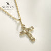 Jewelry Cross Pendant Necklace Alloy Gold Plated Electroplated Style