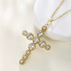 Jewelry Cross Pendant Necklace Alloy Gold Plated Electroplated Style