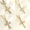 Jewelry Cross Pendant Necklace Alloy Gold Plated Electroplated Style