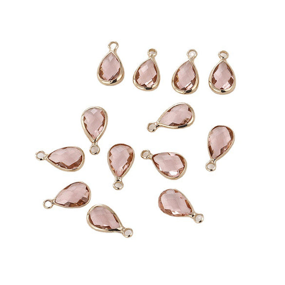 Jewelry Crystal Glass Transparent Phnom Drop Cutting Surface Metal Electroplating Matching Material