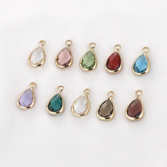 Jewelry Crystal Glass Transparent Phnom Drop Cutting Surface Metal Electroplating Matching Material