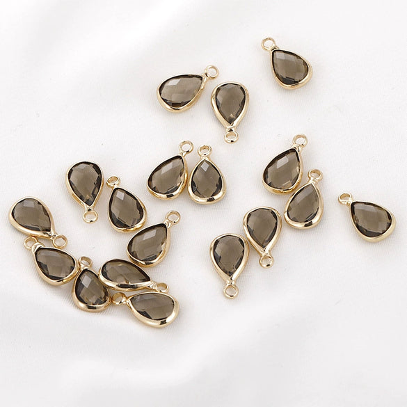 Jewelry Crystal Glass Transparent Phnom Drop Cutting Surface Metal Electroplating Matching Material