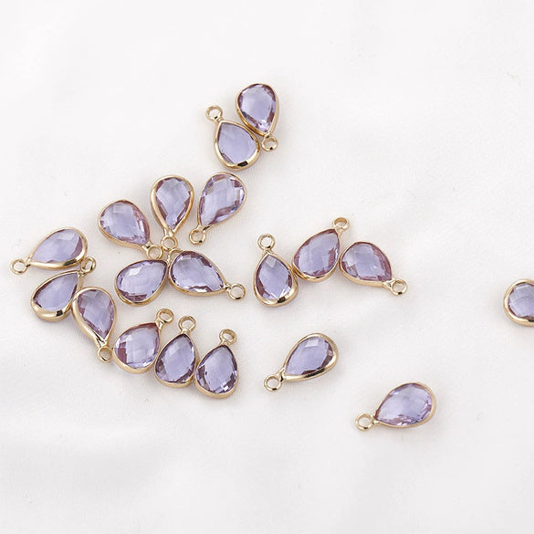 Jewelry Crystal Glass Transparent Phnom Drop Cutting Surface Metal Electroplating Matching Material