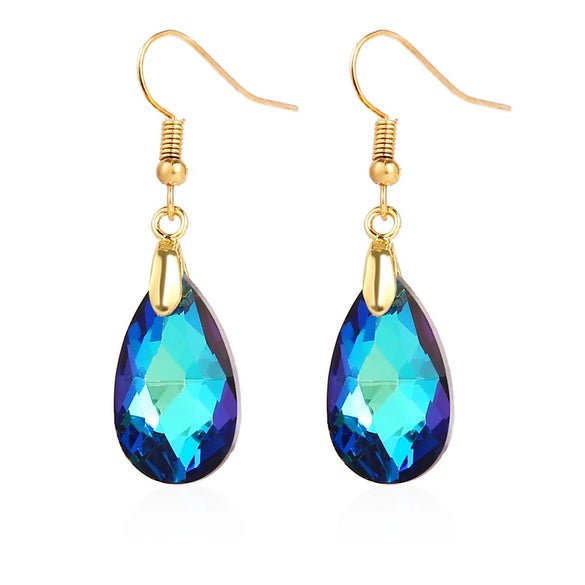 Jewelry Crystal Light Luxury Geometric Water Drop Earrings For Women