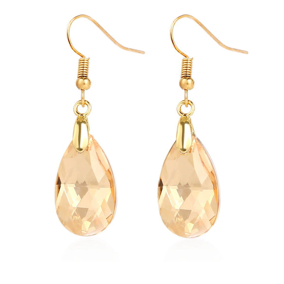 Jewelry Crystal Light Luxury Geometric Water Drop Earrings For Women