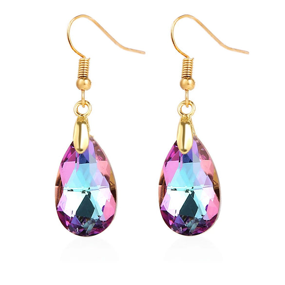 Jewelry Crystal Light Luxury Geometric Water Drop Earrings For Women