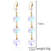 Jewelry Crystal Light Luxury Geometric Water Drop Earrings For Women