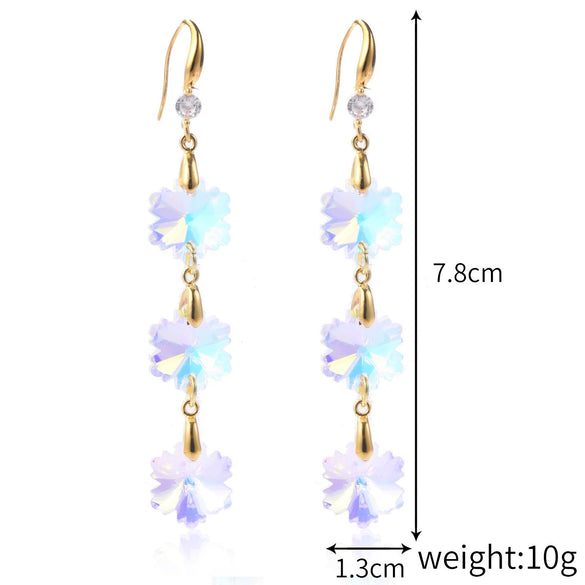 Jewelry Crystal Light Luxury Geometric Water Drop Earrings For Women