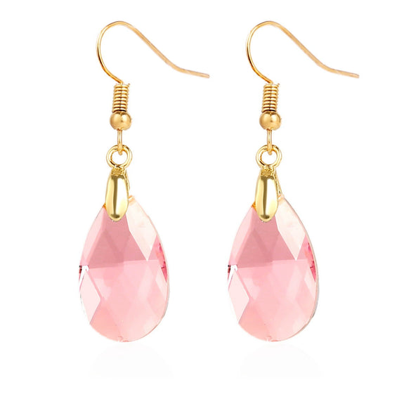 Jewelry Crystal Light Luxury Geometric Water Drop Earrings For Women