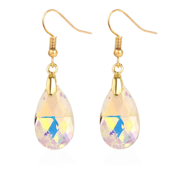 Jewelry Crystal Light Luxury Geometric Water Drop Earrings For Women