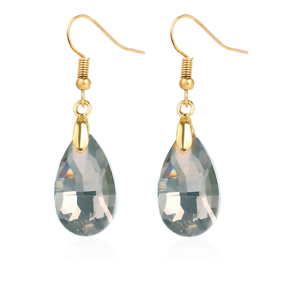 Jewelry Crystal Light Luxury Geometric Water Drop Earrings For Women