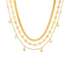 Jewelry Crystal Star Choker Necklace Metal Snake Bone Chain Geometric Electroplating Style