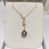 Jewelry Demon Purple Edison Freshwater Pearl Pendant Copper 18K Gold Y Chain Adjustable Necklace
