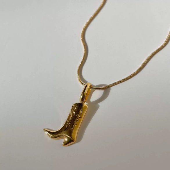 Jewelry Denim Boots Pendant Necklace Retro Style Stainless Steel Titanium Steel Geometric Shape Furnace Vacuum Plating Electroplating