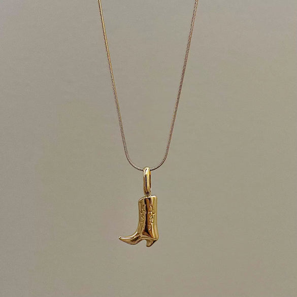 Jewelry Denim Boots Pendant Necklace Retro Style Stainless Steel Titanium Steel Geometric Shape Furnace Vacuum Plating Electroplating
