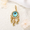 Jewelry Devil's Eye Pendant Bracelet Necklace Copper Gold Plated Inlay