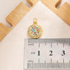 Jewelry Devil's Eye Pendant Bracelet Necklace Copper Gold Plated Inlay