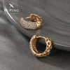 Jewelry Diamond Hoop Round Earrings Geometric Style Electroplating