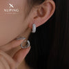 Jewelry Diamond Hoop Round Earrings Geometric Style Electroplating