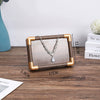 Jewelry Display Plate Geometric Wood Velvet Splicing Highend Storage Props