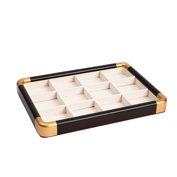 Jewelry Display Plate Imitation Wood Geometric Shape Splicing Highend Luxury For Ring Earrings Storage