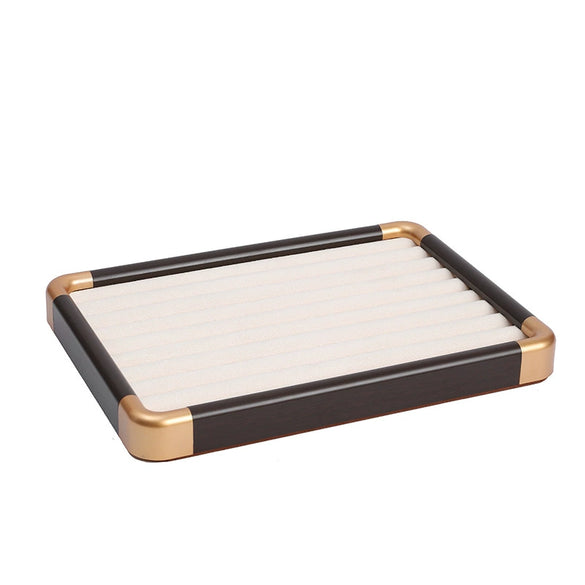 Jewelry Display Plate Imitation Wood Geometric Shape Splicing Highend Luxury For Ring Earrings Storage