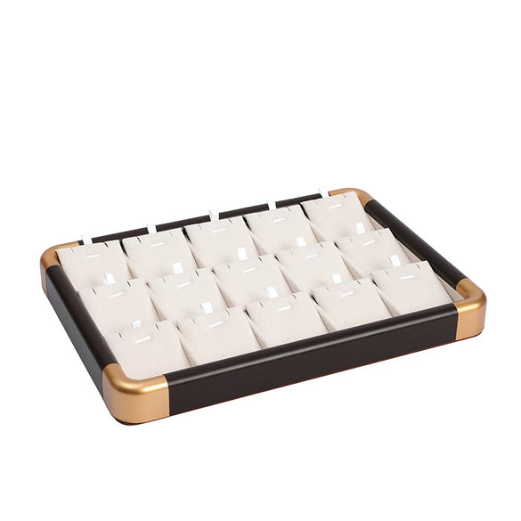 Jewelry Display Plate Imitation Wood Geometric Shape Splicing Highend Luxury For Ring Earrings Storage