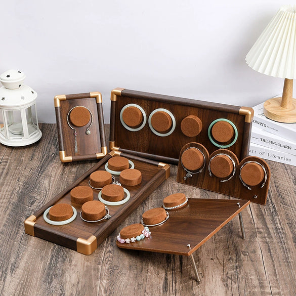 Jewelry Display Plate Wood Highend Geometric Shape Splicing
