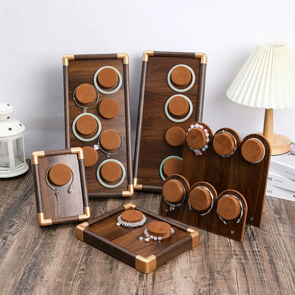 Jewelry Display Plate Wood Highend Geometric Shape Splicing