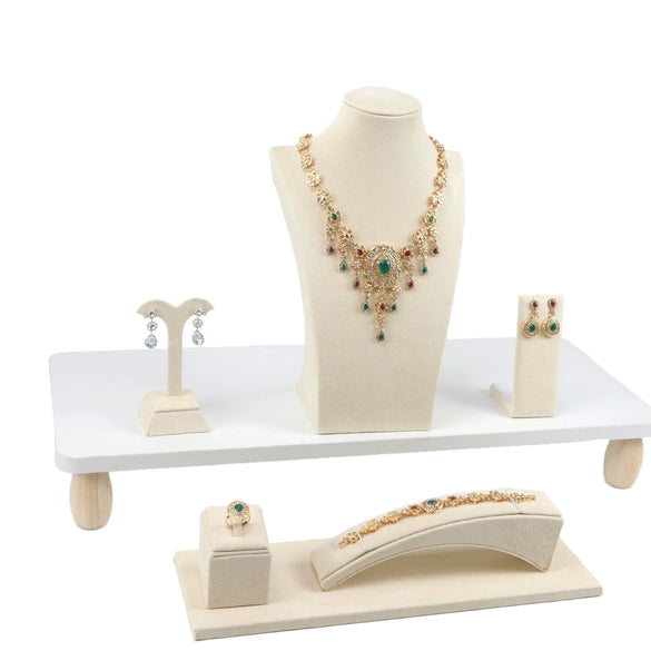 Jewelry Display Props Flannel Suit Style Metal Jewelry Rack
