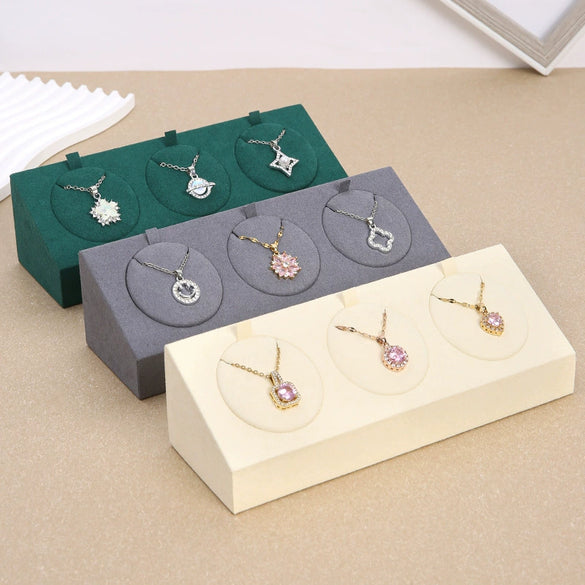 Jewelry Display Props Microfiber Alloy Rectangular Splicing Highend Ring Earring Pendant Frame