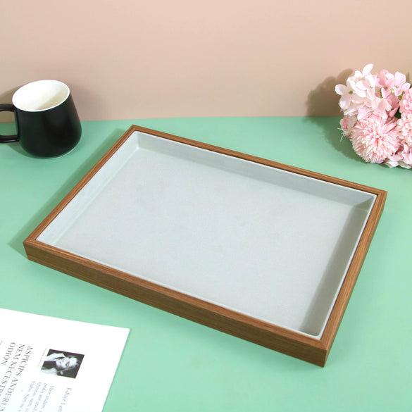 Jewelry Display Tray Rosewood Wood Flannel